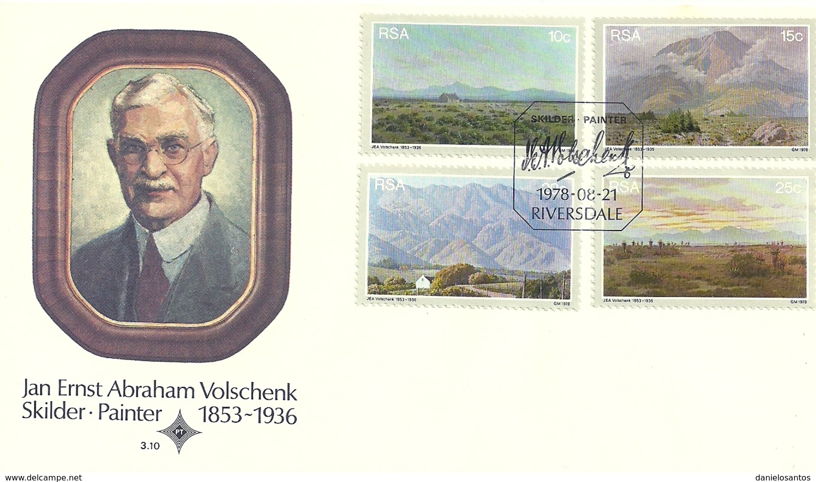 South Africa RSA 1978 Painter Jan Ernst Abraham Volschenk - Landscape FDC Scott 505-508 - South Africa