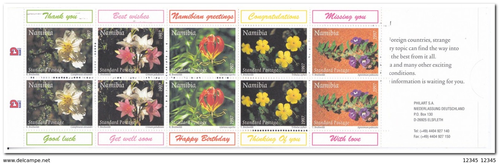 Namibië 1997, Postfris MNH, Flowers ( Booklet, Carnet ) - Namibia (1990- ...)