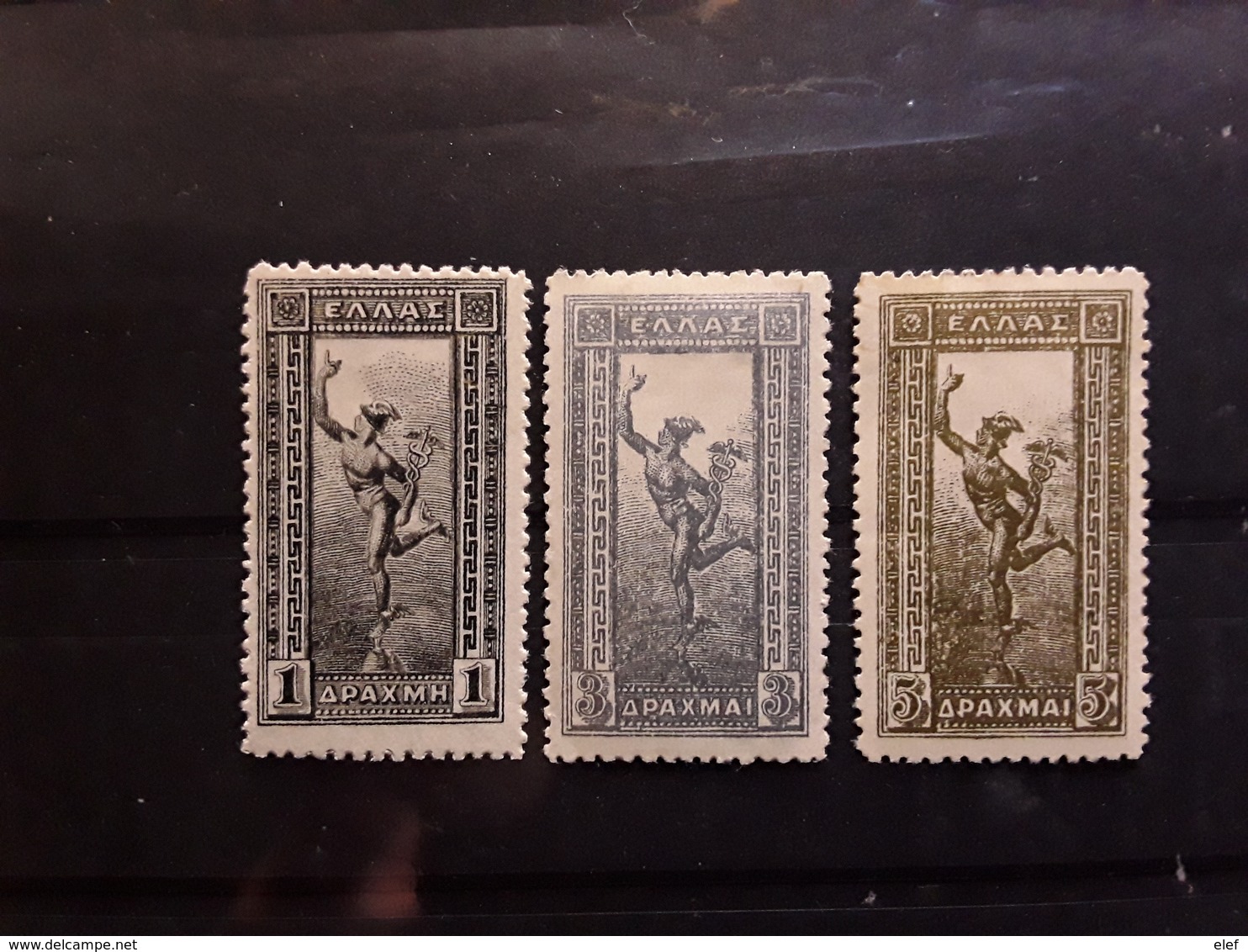 GRECE / GREECE 1901, Type Mercure , 3 Timbres 156, 158, 159, 1 , 3 Et 5 Drachmes Neufs */ ** TB Cote 130 Euros - Unused Stamps