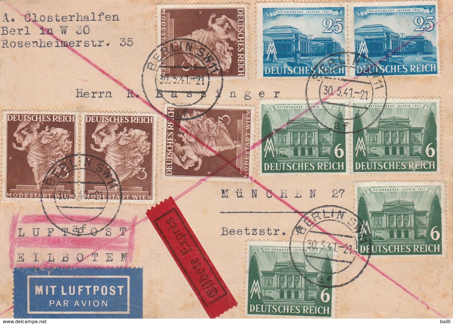 Allemagne Lettre Par Exprès Berlin 1941 - Briefe U. Dokumente