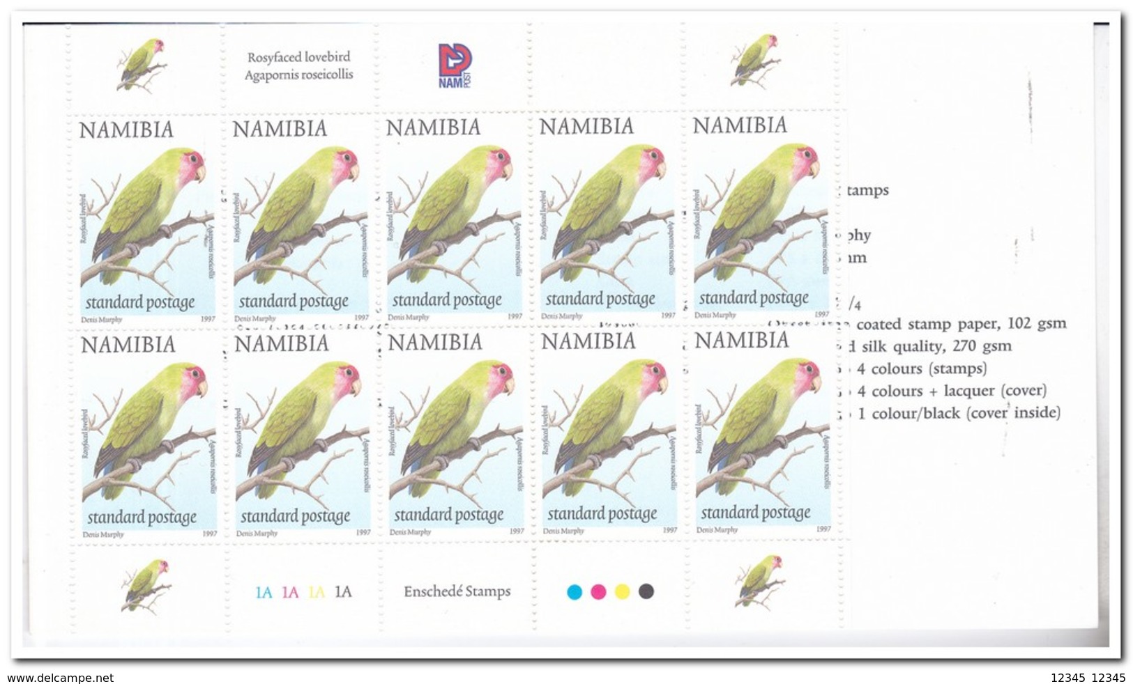 Namibië 1997, Postfris MNH, Birds ( Booklet, Carnet ) - Namibië (1990- ...)