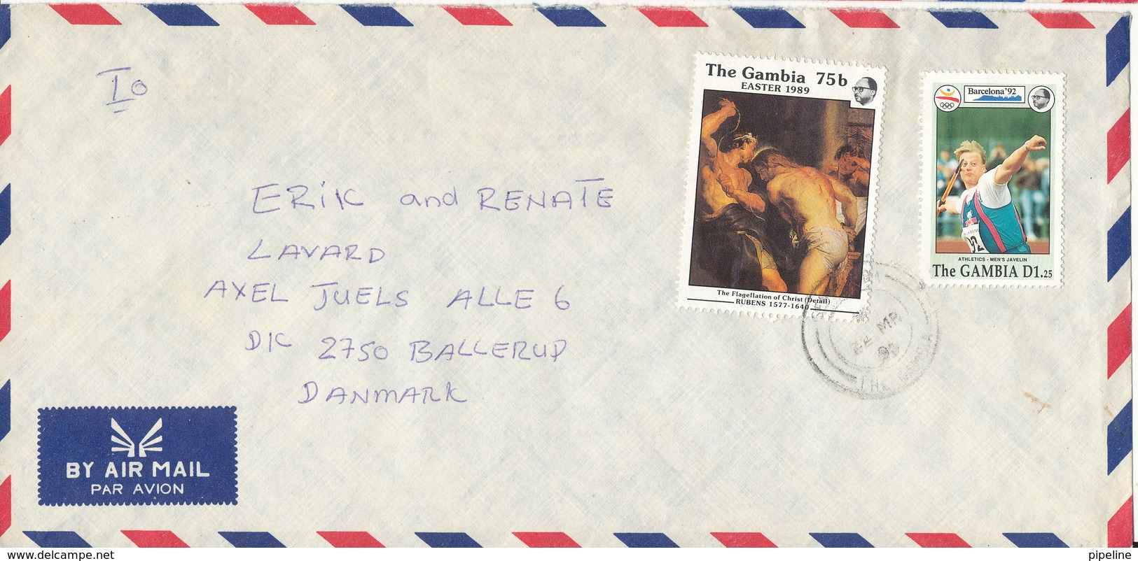 Gambia Air Mail Cover Sent To Denmark 1992 - Gambia (1965-...)