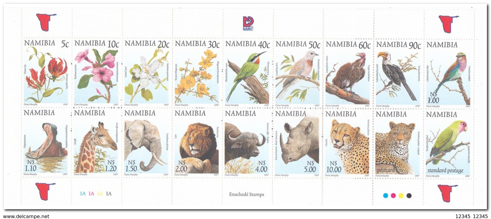 Namibië 1997, Postfris MNH, Animals, Flowers ( Booklet, Carnet ) - Namibia (1990- ...)