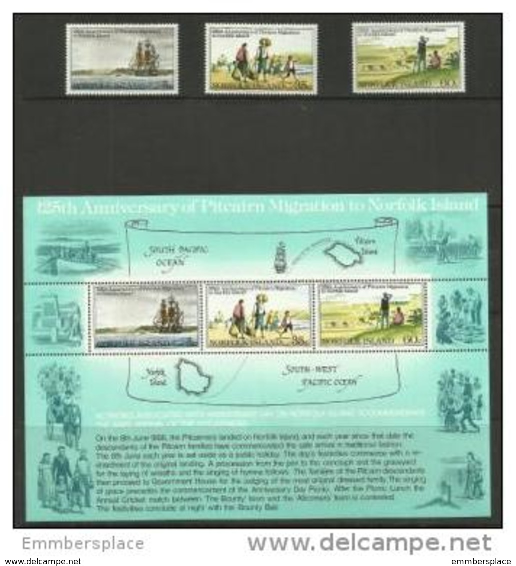 Norfolk Island - 1981 Pitcairn Islanders Migration Set & S/sheet MNH  **   SG 258-61  Sc 277-9a - Norfolk Island