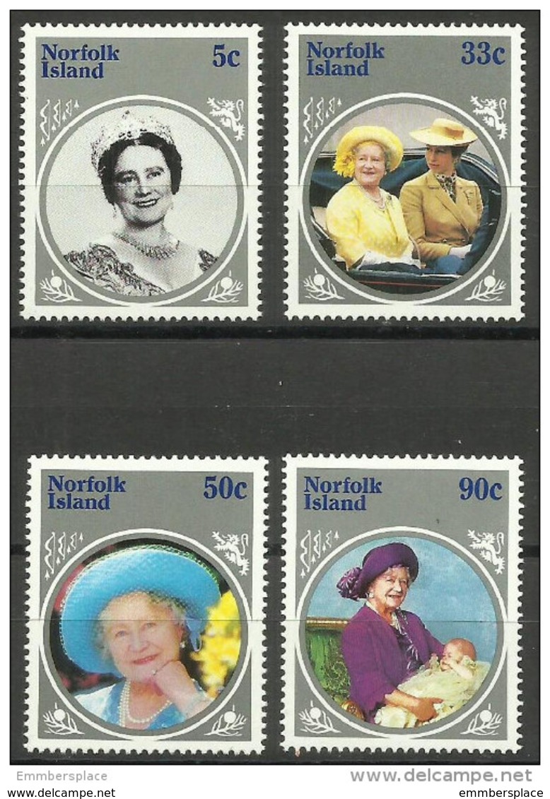 Norfolk Island - 1985 Queen Mother MNH  **   SG 364-7  Sc 364-7 - Isla Norfolk