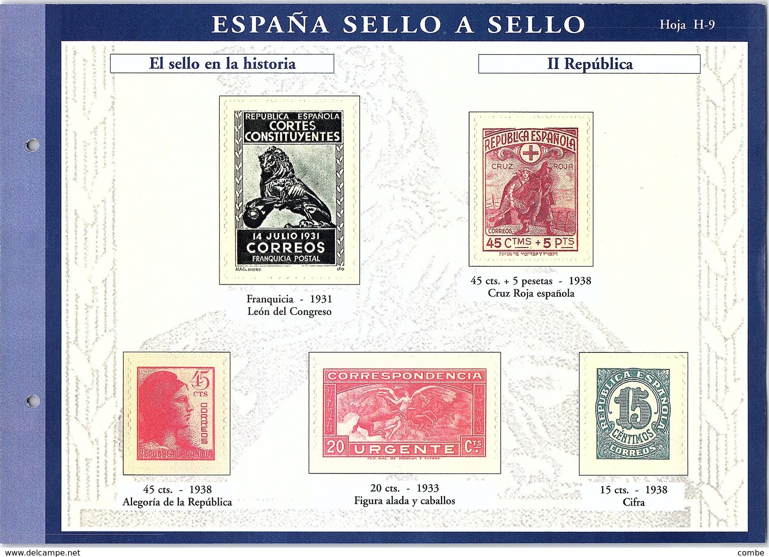 SPAÑA SELLO A SELLO. COLECCIÓN LIMITADA Y NUMERADA. Hoja H-9 EL SELLO EN LA HISTORIA - Essais & Réimpressions