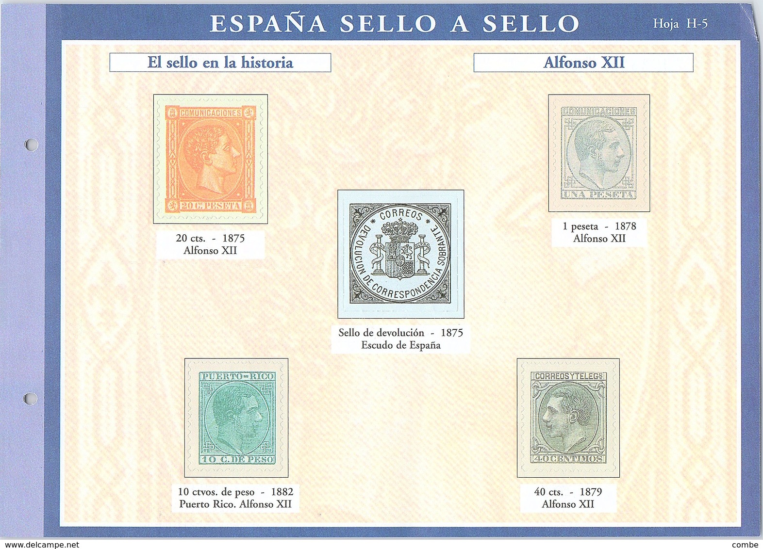 SPAÑA SELLO A SELLO. COLECCIÓN LIMITADA Y NUMERADA. Hoja H-5 EL SELLO EN LA HISTORIA - Prove & Ristampe