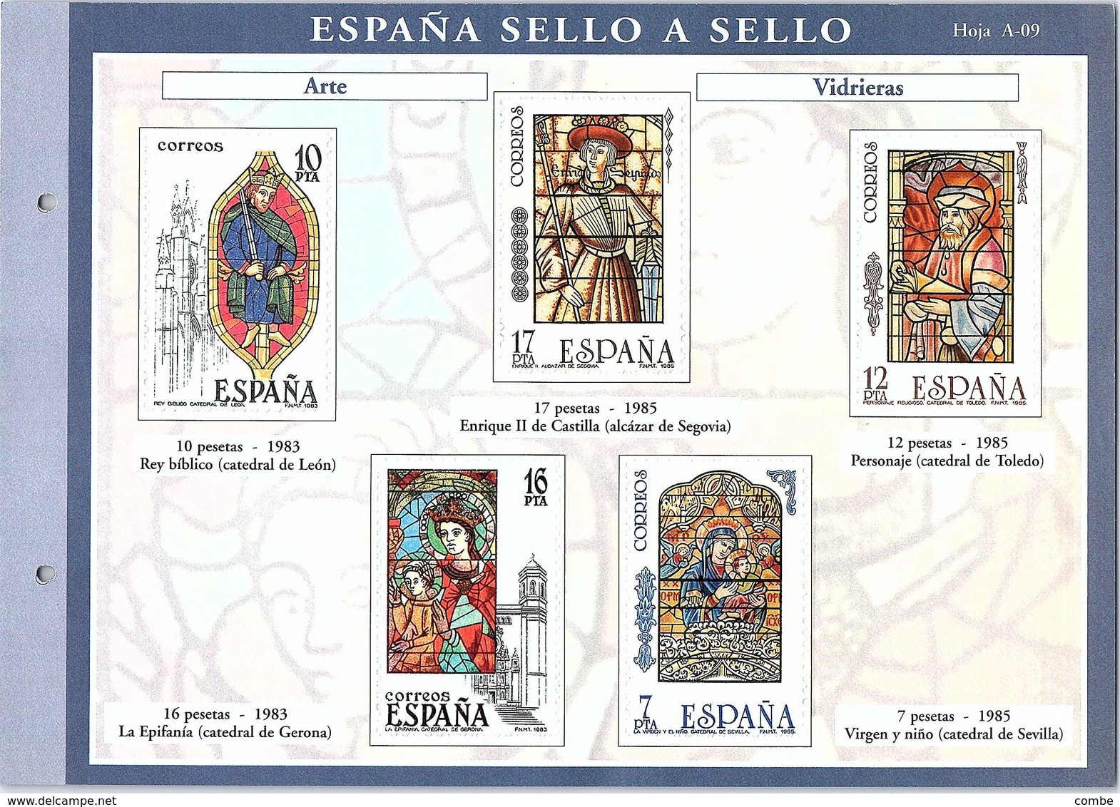 SPAÑA SELLO A SELLO. COLECCIÓN LIMITADA Y NUMERADA. Hoja A-09 ARTE - Essais & Réimpressions