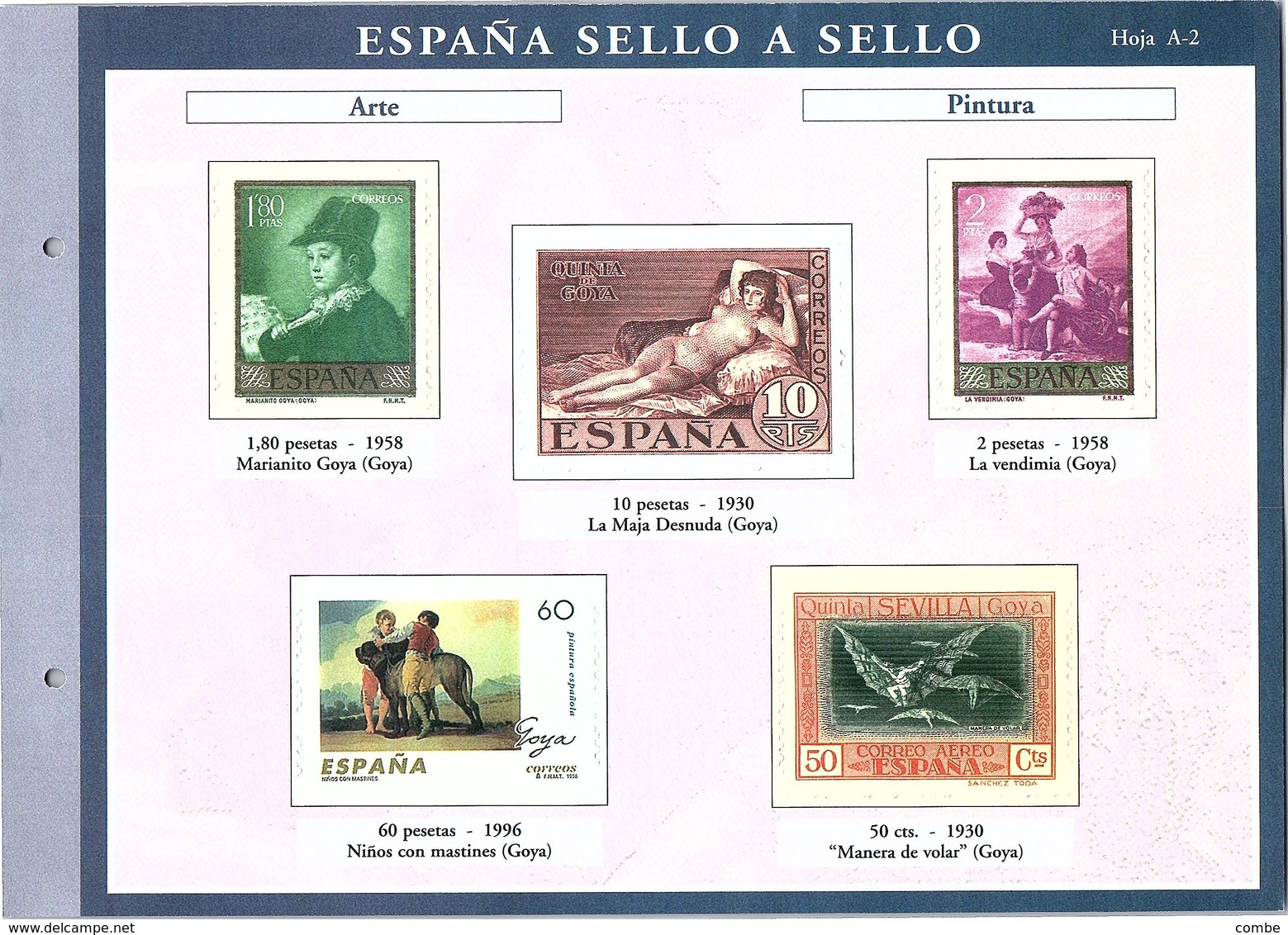 SPAÑA SELLO A SELLO. COLECCIÓN LIMITADA Y NUMERADA. Hoja A-2 ARTE - Proeven & Herdrukken