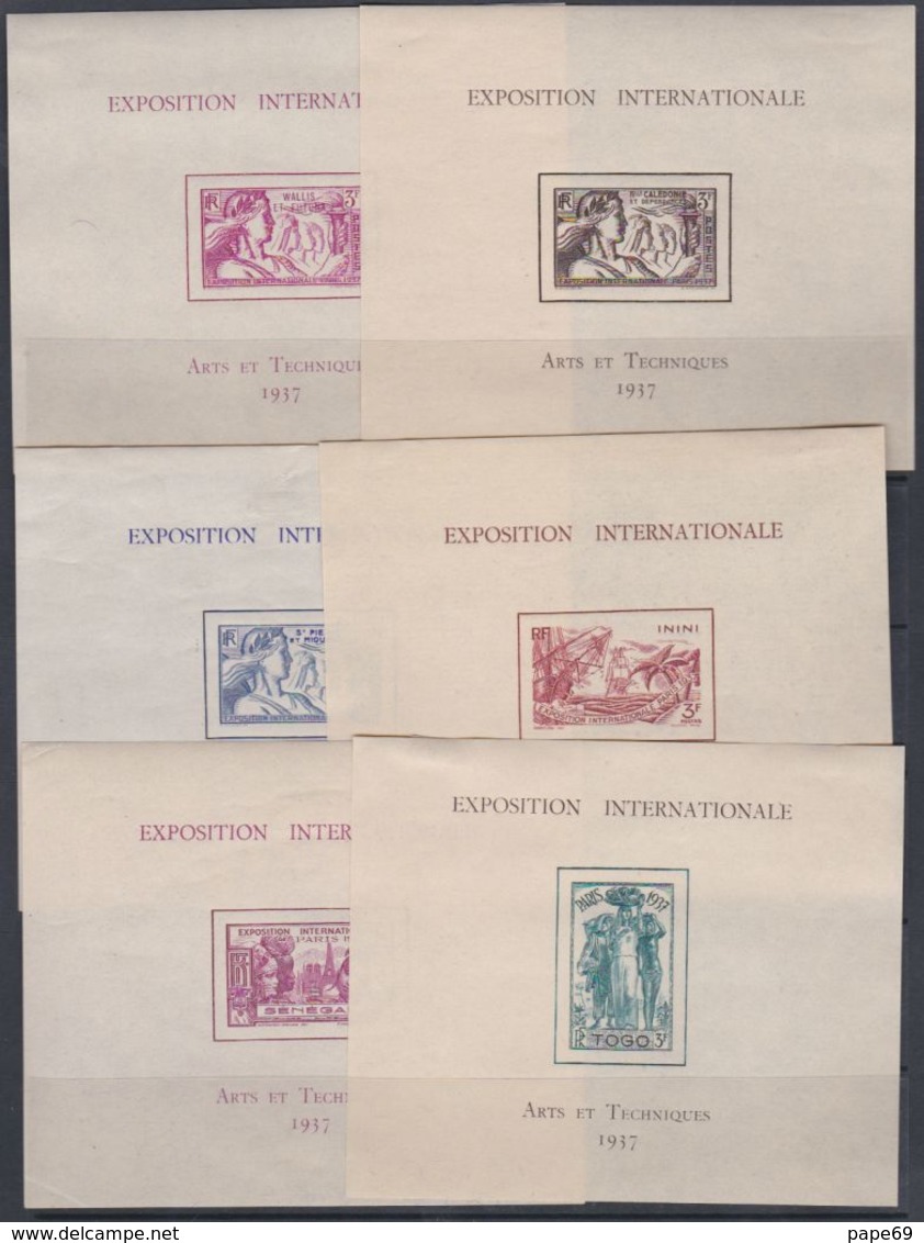 Grandes Séries Colonies Françaises :  Les Blocs Feuillets De L'expo. Coloniale De Paris, Les 24 Vals Sans Charnière, TB - 1937 Exposition Internationale De Paris