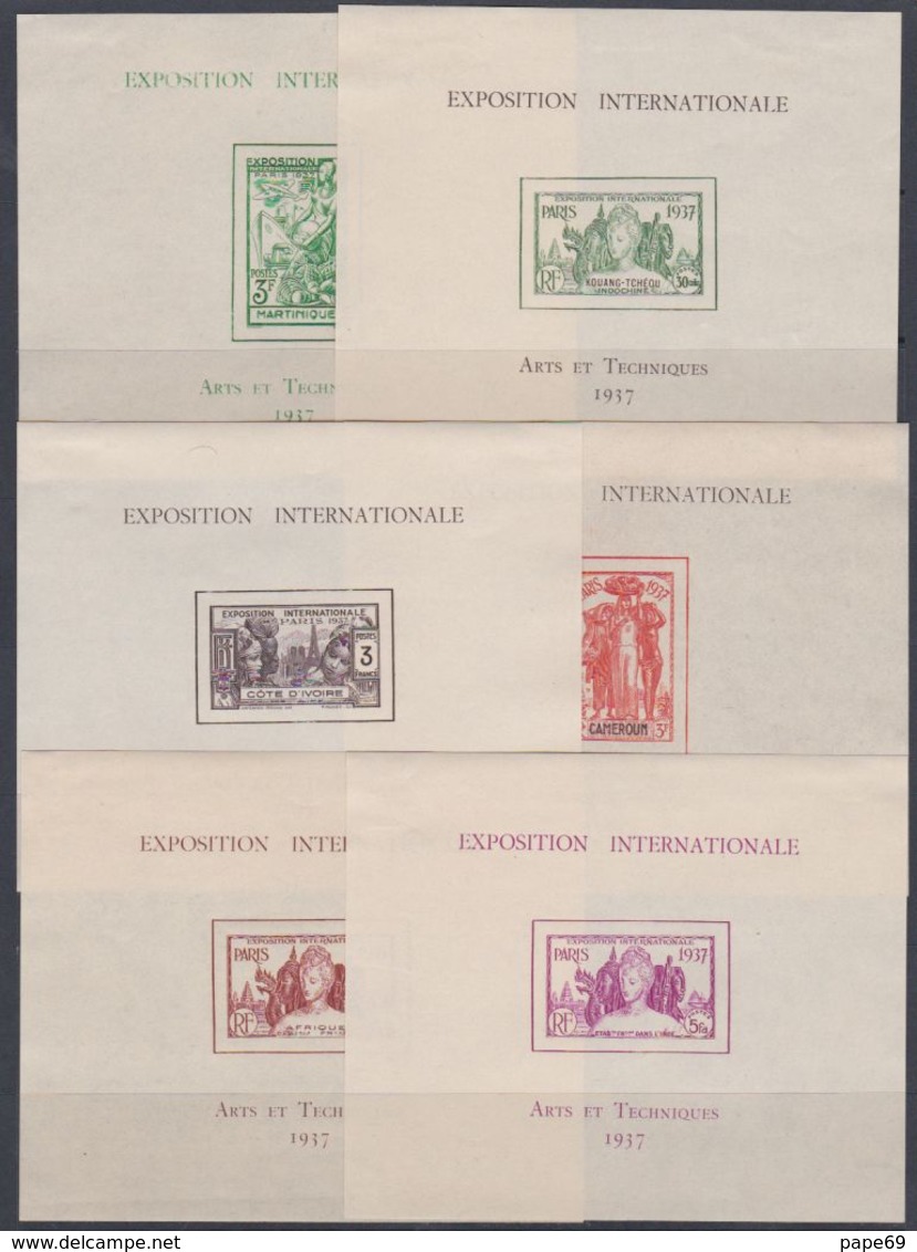 Grandes Séries Colonies Françaises :  Les Blocs Feuillets De L'expo. Coloniale De Paris, Les 24 Vals Sans Charnière, TB - 1937 Exposition Internationale De Paris