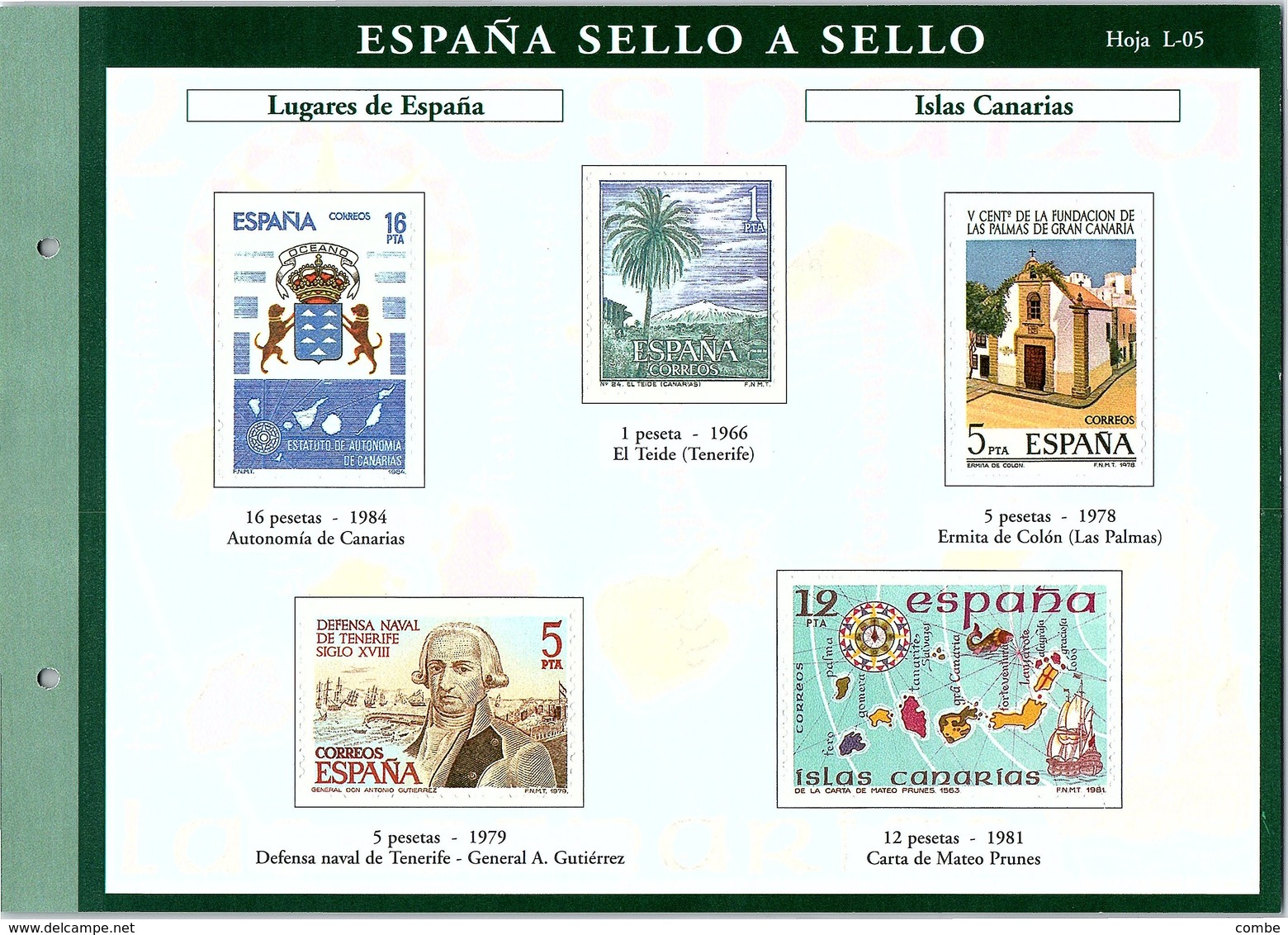 SPAÑA SELLO A SELLO. COLECCIÓN LIMITADA Y NUMERADA. Hoja L-05  LUGARES DE ESPANA ISLAS CANARIAS - Essais & Réimpressions