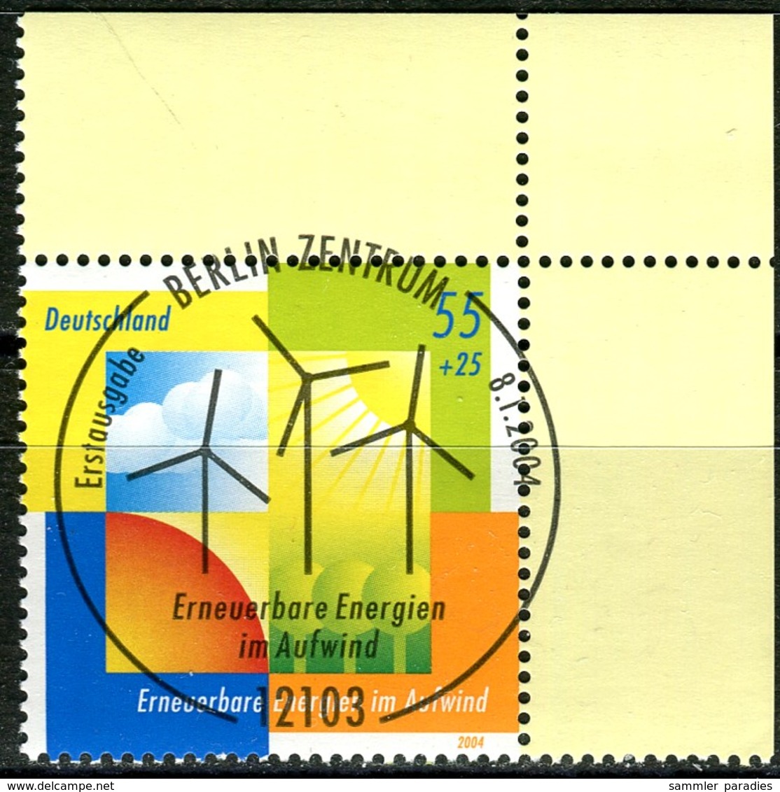 BRD - Mi 2378 ECKE REO - Zentrisch OO Gestempelt (B) - 55+25C         Umweltschutz, Erneuerbare Energien - Gebraucht