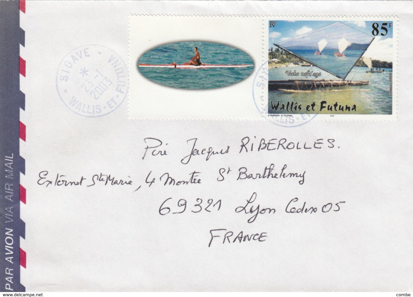 LETTRE WALLIS. SIGAVE POUR LA FRANCE - Covers & Documents