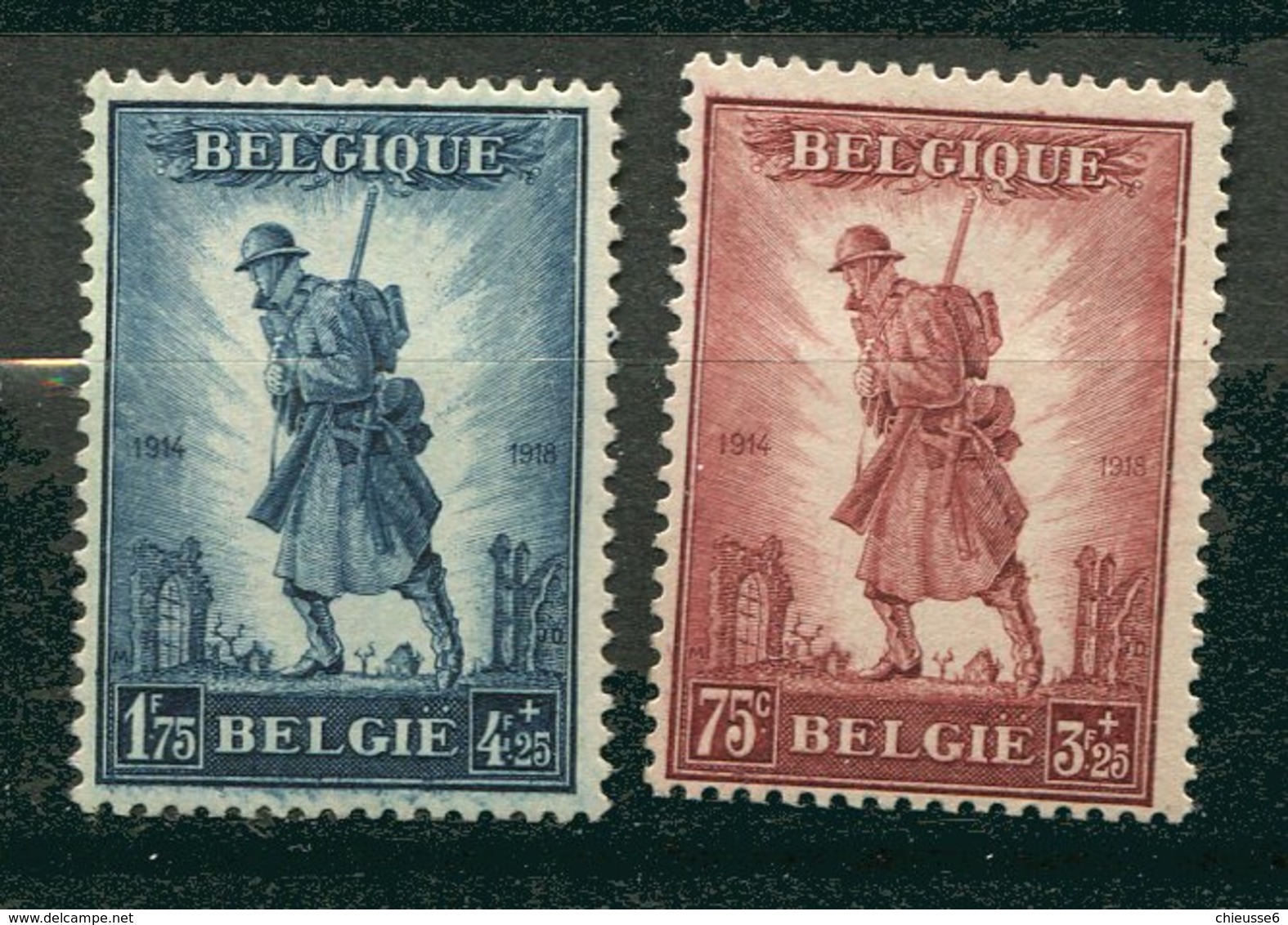 Belgique ** N° 351/352 - A La Gloire De L' Infanterie - 1929-1941 Big Montenez