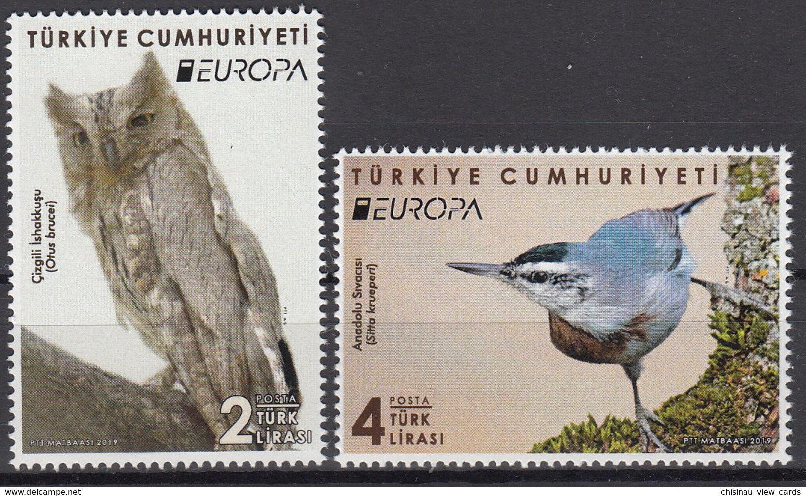 TURKEY.2019 EUROPA CEPT.NATIONAL BIRDS SET 2 ST MNH - 2019