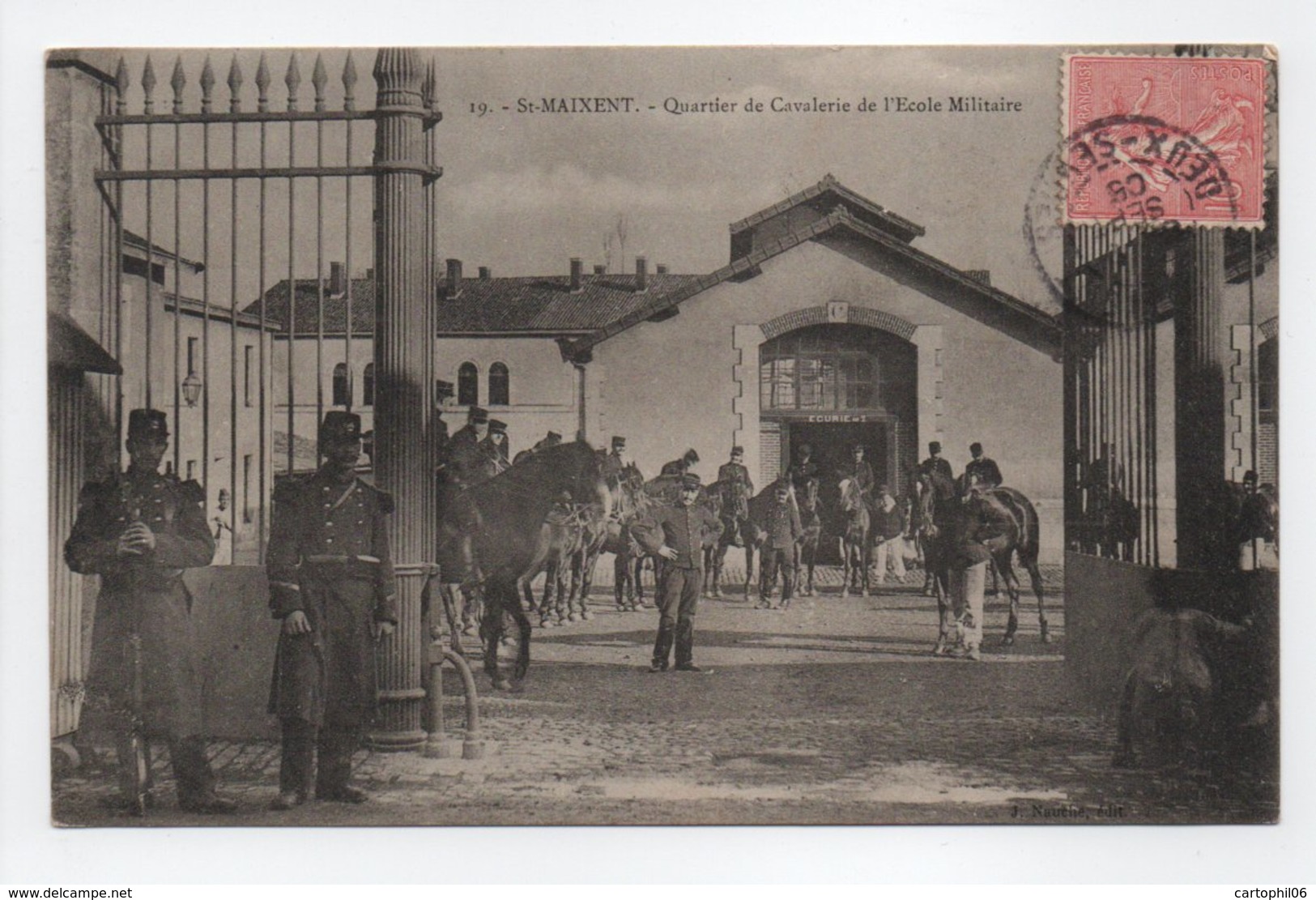 - CPA SAINT-MAIXENT (79) - Quartier De Cavalerie De L'Ecole Militaire 1905 (belle Animation) - Edition Nauche N° 19 - - Saint Maixent L'Ecole