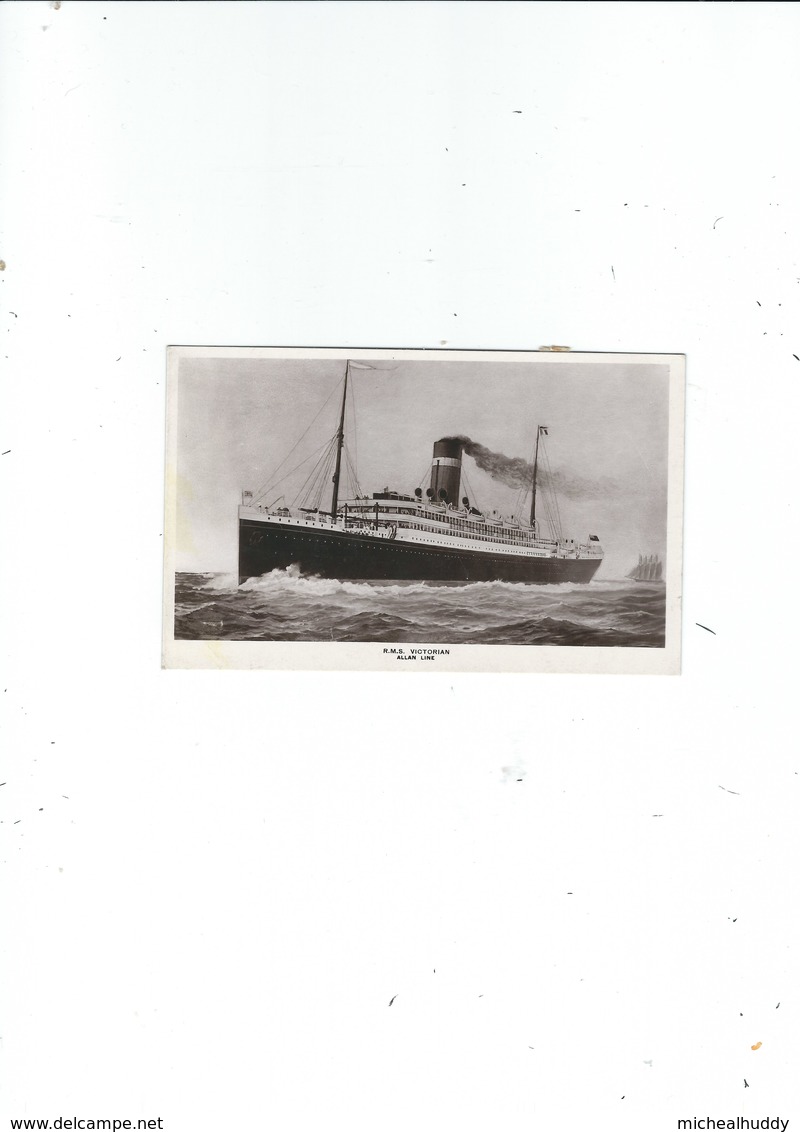 REAL PHOTO POSTCARD OF THE ALLAN LINE SHIP RMS VICTORIAN - Steamers