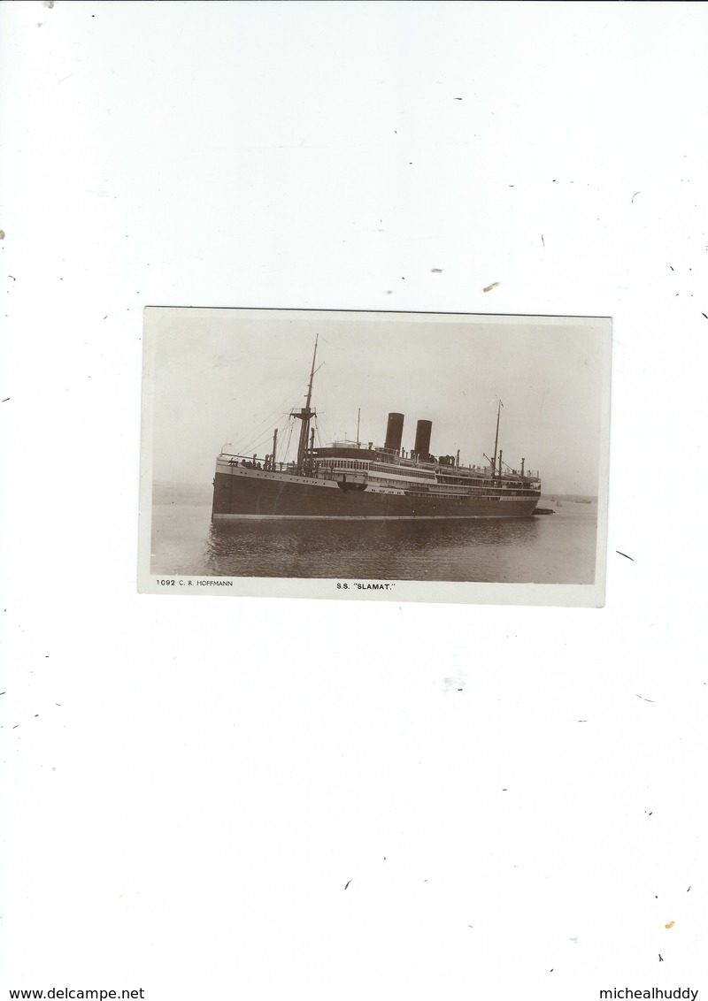 REAL PHOTO POSTCARD OF THE  SS SLAMAT - Paquebote