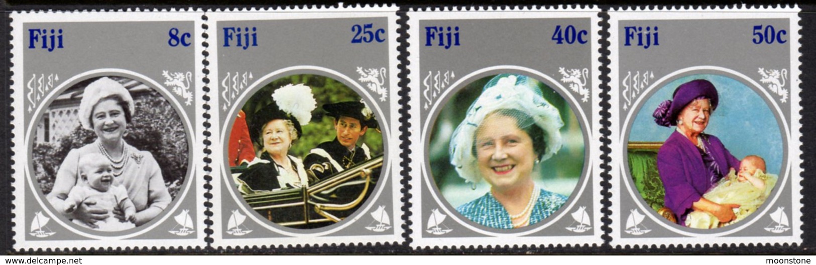 Fiji 1985 Life & Times Of The Queen Mother Set Of 4, MNH, SG 701/4 (BP2) - Fiji (1970-...)