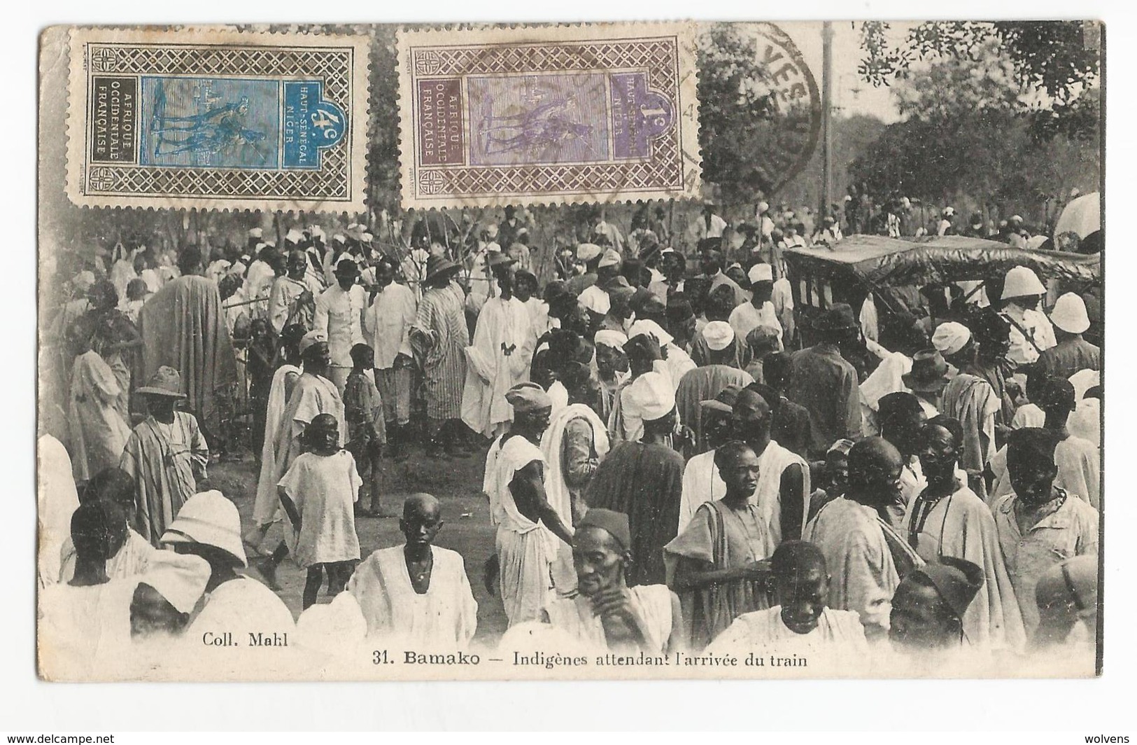 Mali Bamako Indigènes Attendant L'arrivée Du Train Carte Postale Ancienne - Mali