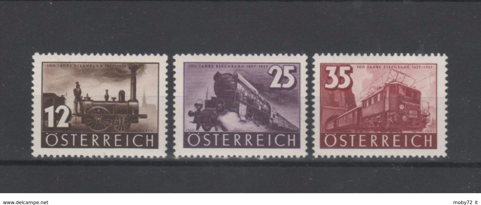 Austria - 1937 - Nuovo/new MNH - Treni - Mi N. 646/48 - Nuovi