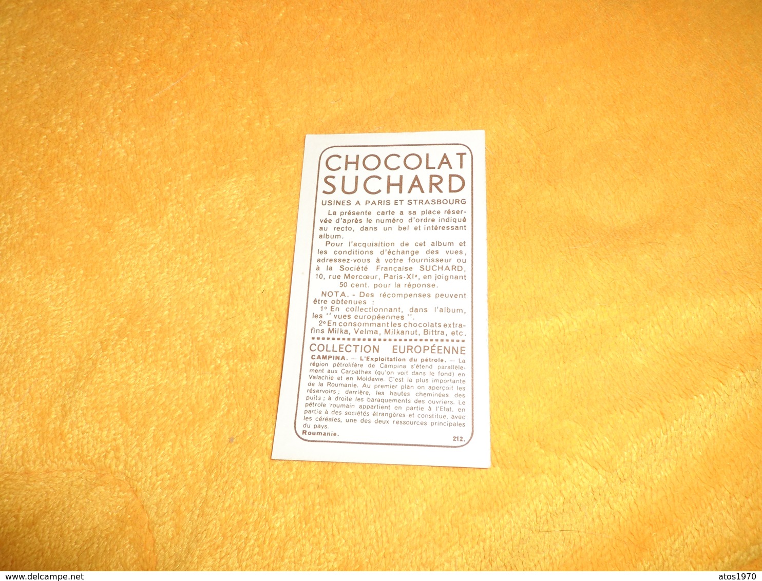 CHROMO OU IMAGE ANCIENNE DATE ?.../ CHOCOLAT SUCHARD...ROUMANIE. CAMPINA..L'EXPLOITATION DU PETROLE.. - Suchard