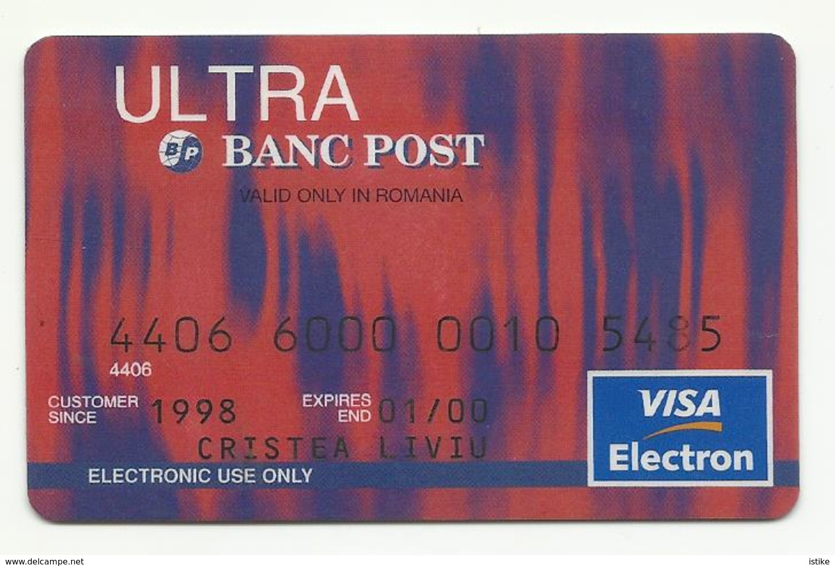 Romania, Banc Post,(Post Bank), Abstract, Expiration Date: 2000. - Krediet Kaarten (vervaldatum Min. 10 Jaar)