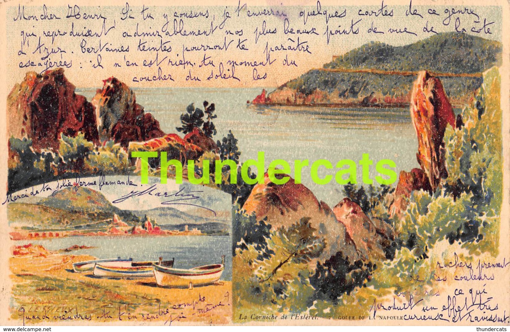 CPA ILLUSTRATEUR LESSIEUX LA CORNICHE DE L'ESTEREL GOLFE DE LA NAPOULE - Lessieux