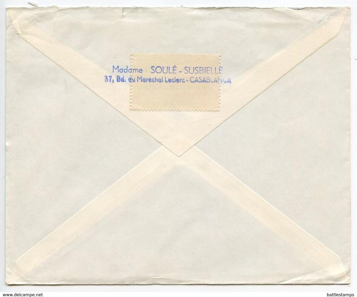 Morocco 1957 Cover Casablanca To Mohon France, Scott 4 Sultan Mohammed V - Marokko (1956-...)