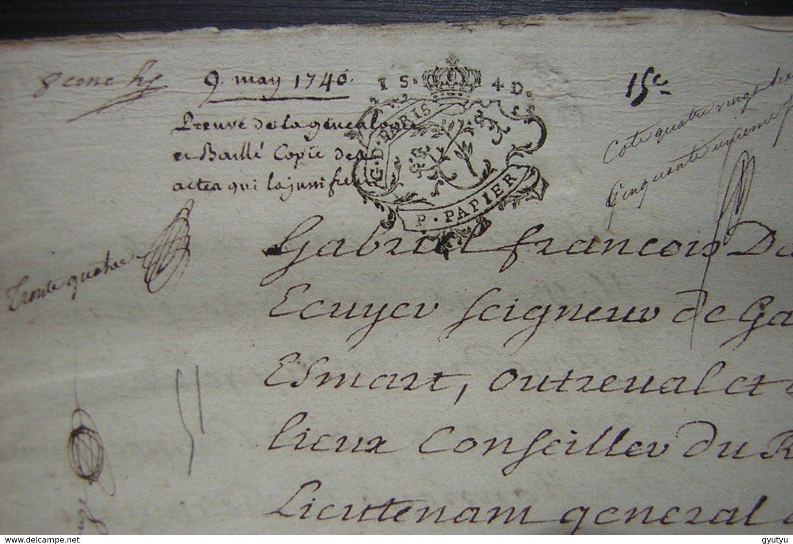 1740 Preuves De La Généalogie De Gabriel François Daraine Lieutenant Général Au Baillage De Compiègne, Conseiller Du Roi - Manuscripts