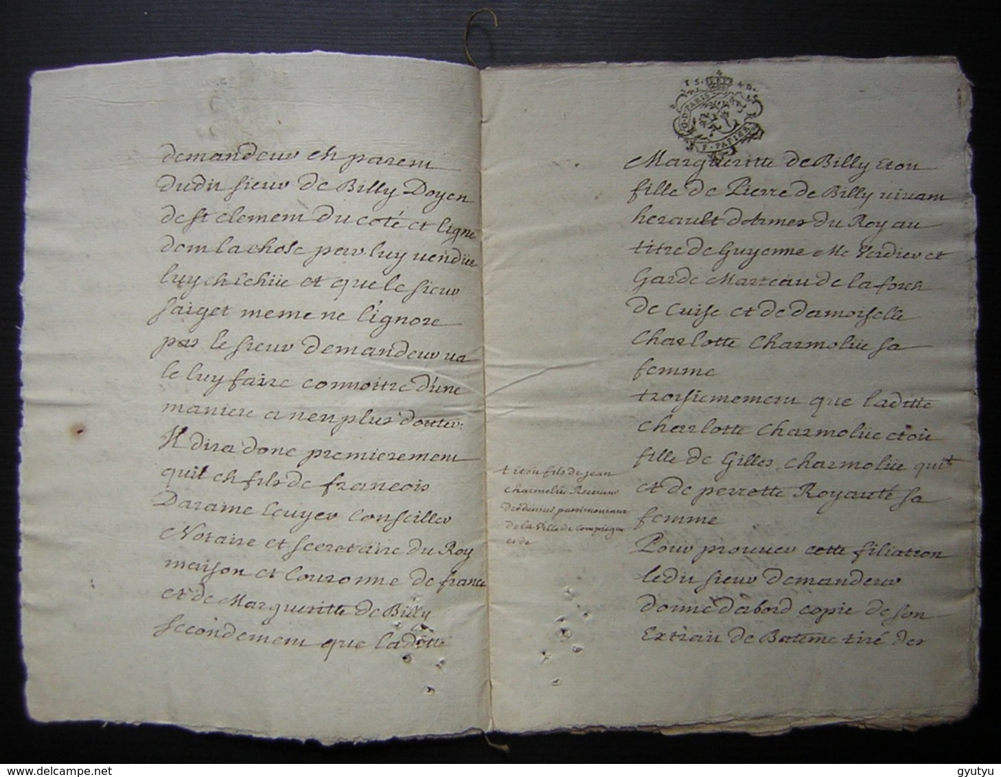 1740 Preuves De La Généalogie De Gabriel François Daraine Lieutenant Général Au Baillage De Compiègne, Conseiller Du Roi - Manuscripts