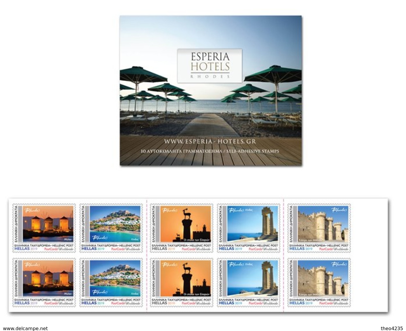 GREECE STAMPS 2019/ESPERIA HOTEL RHODOS-SELF ADHESIVE BOOKLET-20/6/19-MNH - Unused Stamps