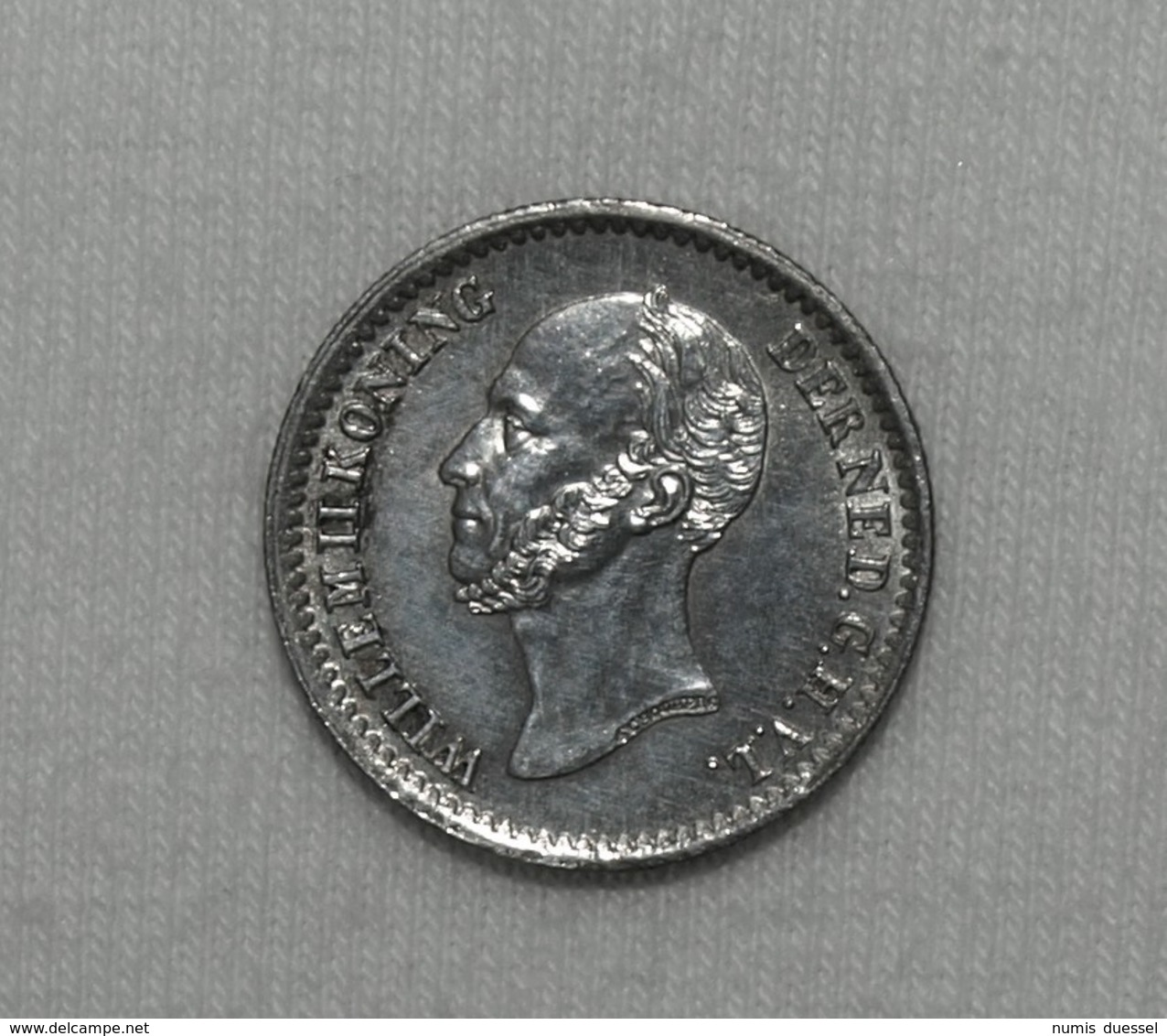 Silber/Silver Niederlande/Netherlands Willem II, 1849, 10 Cents PFR/MS - 1840-1849 : Willem II