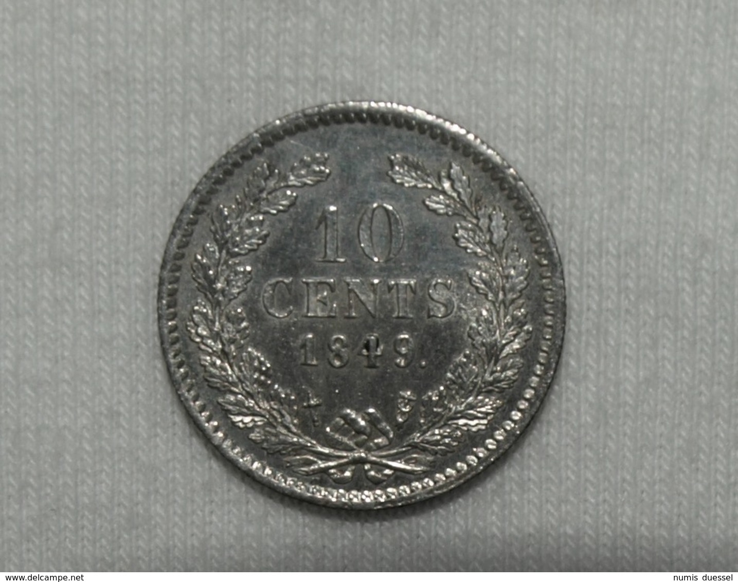 Silber/Silver Niederlande/Netherlands Willem II, 1849, 10 Cents PFR/MS - 1840-1849: Willem II