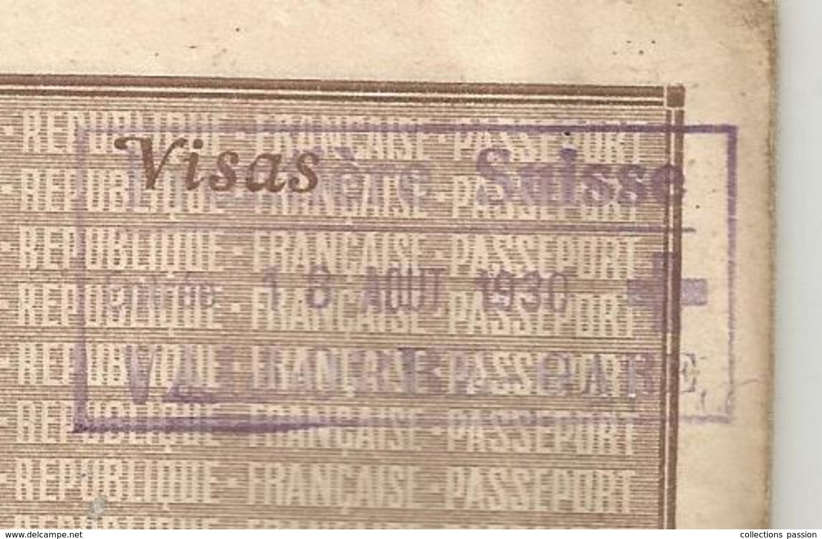 Passeport à L'étranger , France ,1930, De ST MAIXENT L'ECOLE ,79 , Cachets , Visa SUISSE , 5scans, Frais Fr 1.95 E - Sin Clasificación