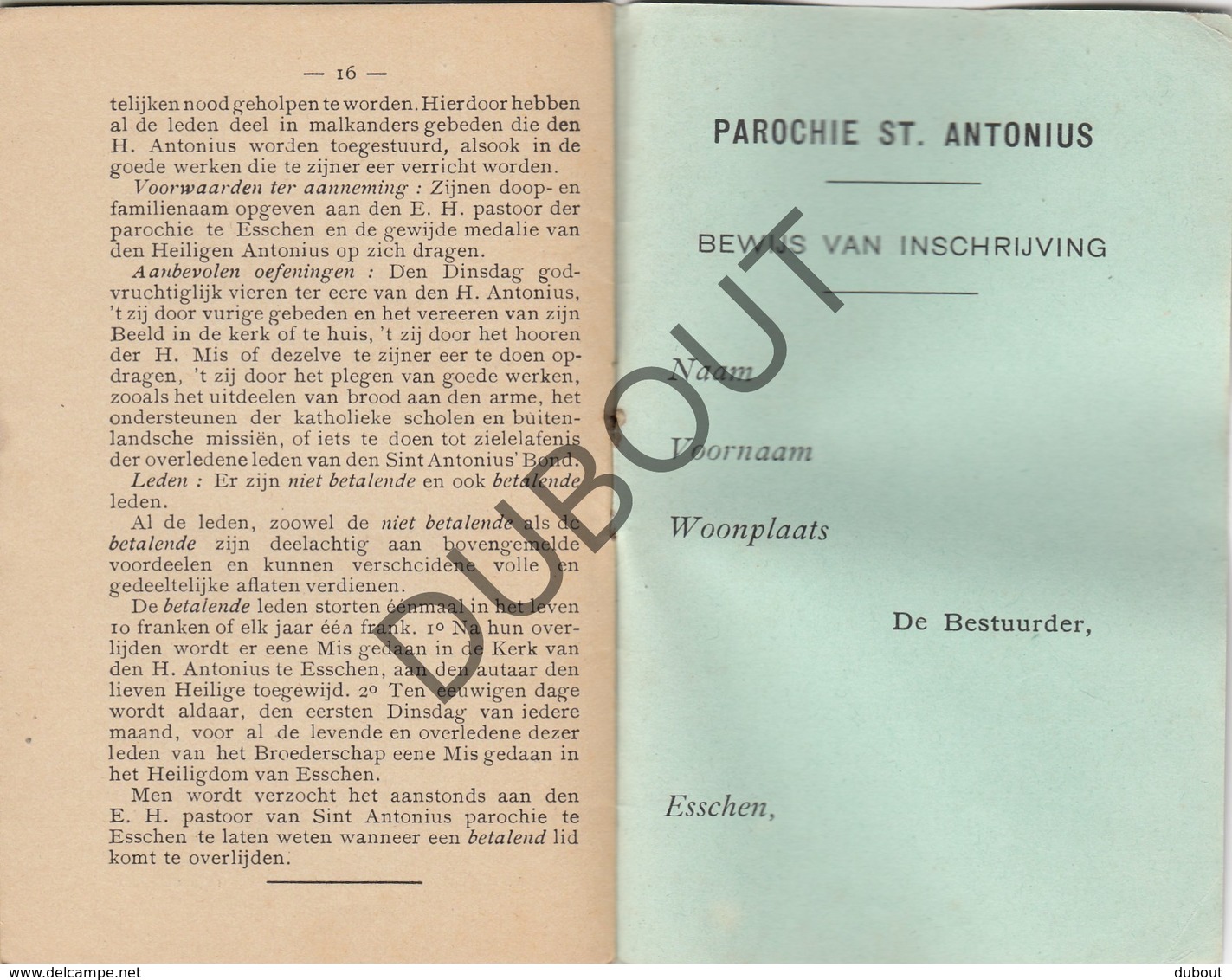 ESSEN ESSCHEN/Brecht/Kapellen Heilige Antonius Van Padua 1901 (N693) - Anciens