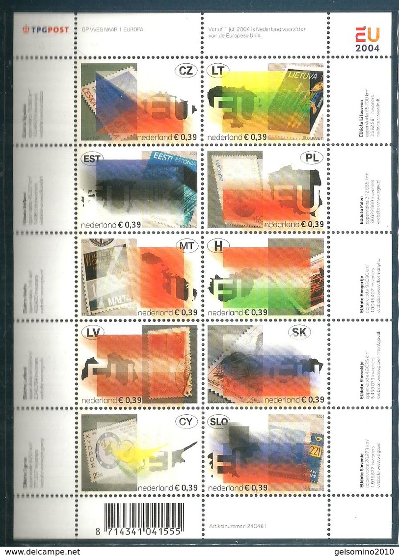 2004 OLANDA  Minifoglio Europa  Serie Nuova ** MNH Bellissimo - Ungebraucht