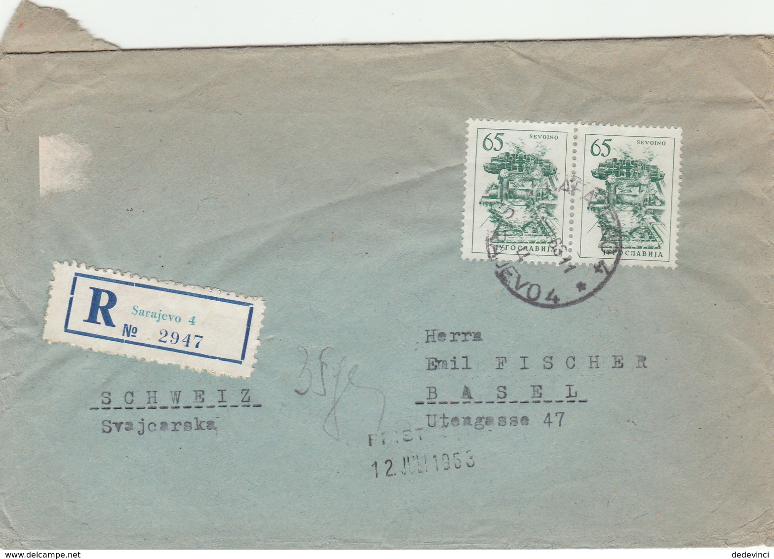 Lettre Reco Sarajevo - Lettres & Documents