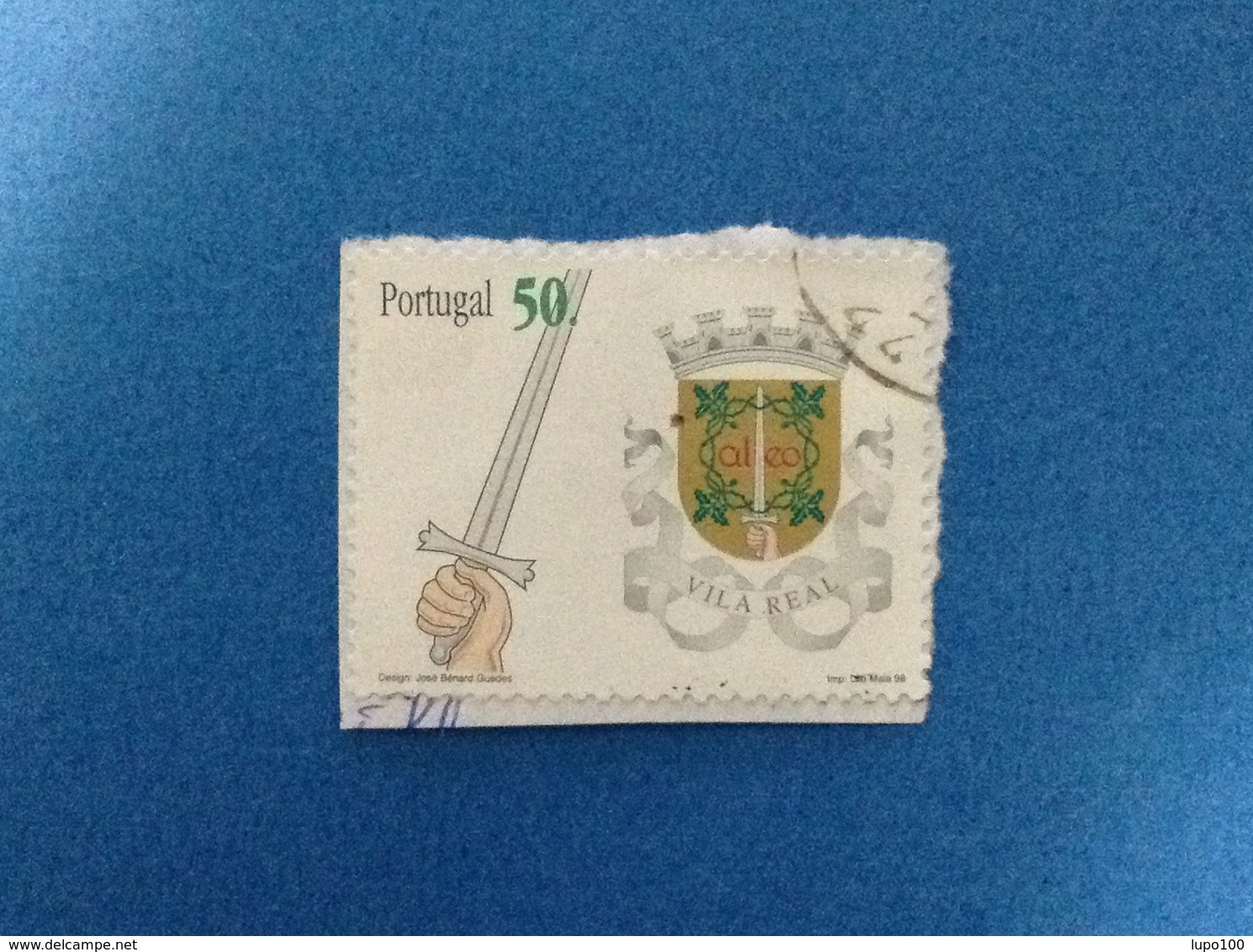 1998 PORTOGALLO PORTUGAL STEMMA ARALDICO VILA REAL 50 FRANCOBOLLO USATO STAMP USED - Usati