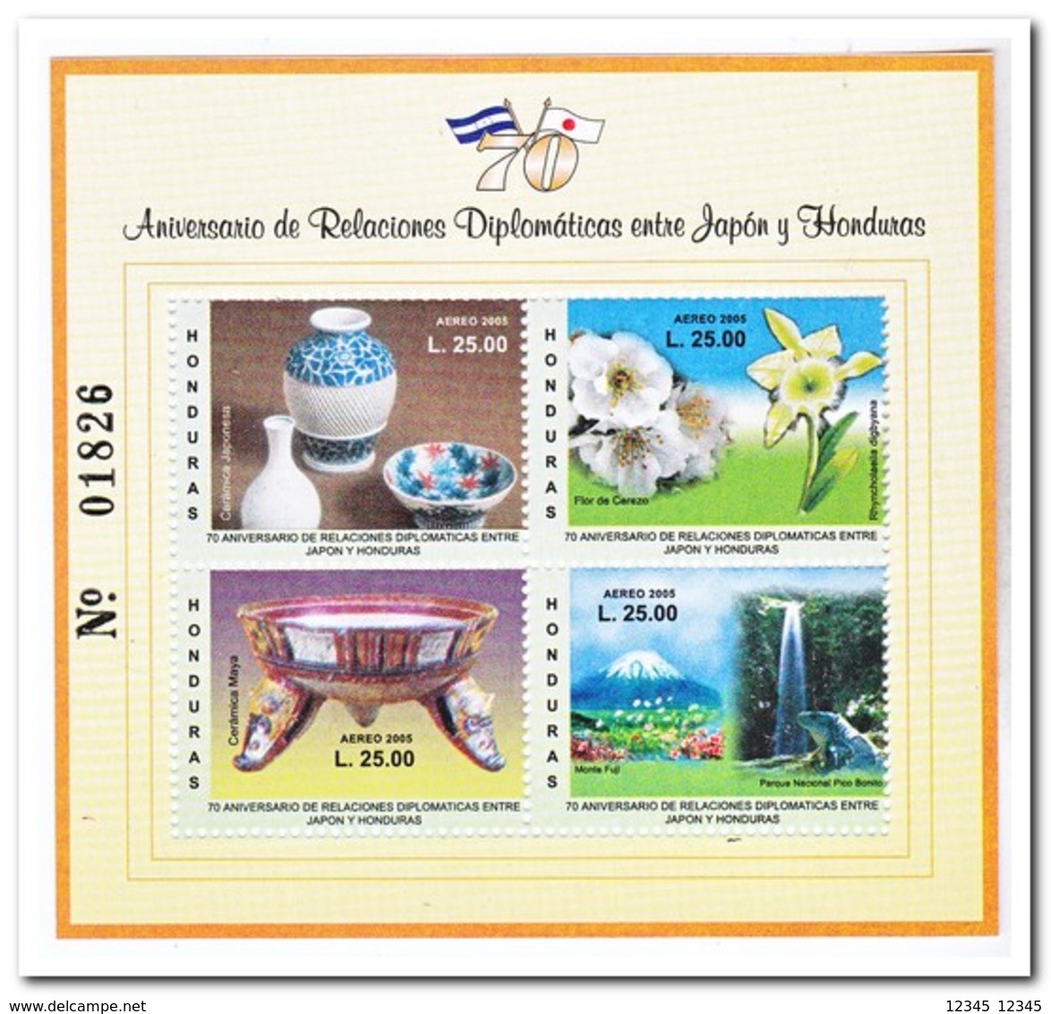 Honduras 2005, Postfris MNH, Diplomatic Relations With Japan - Honduras