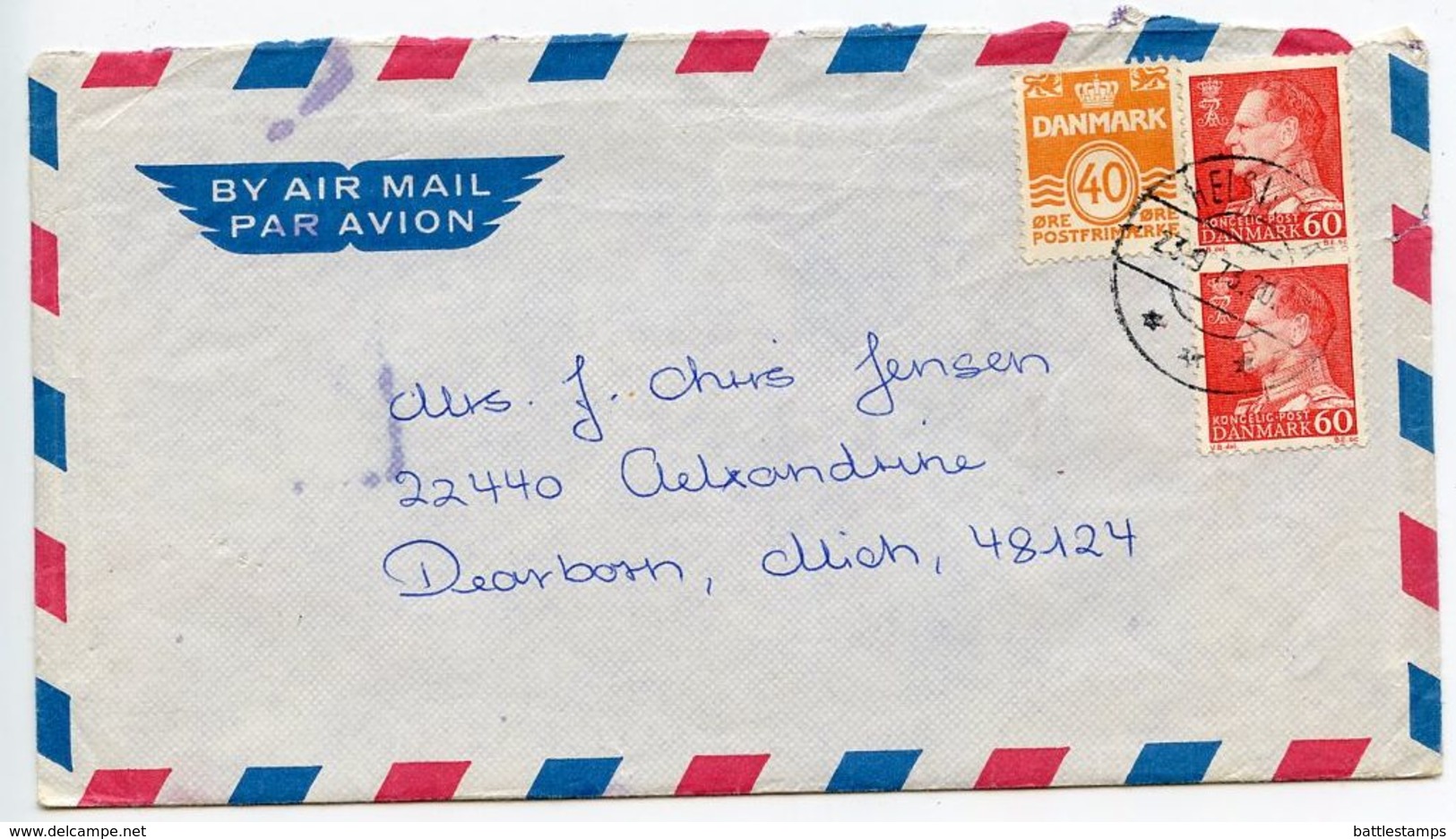 Denmark 1973 Airmail Cover & Letter Helsingør  To Dearborn Michigan - Covers & Documents