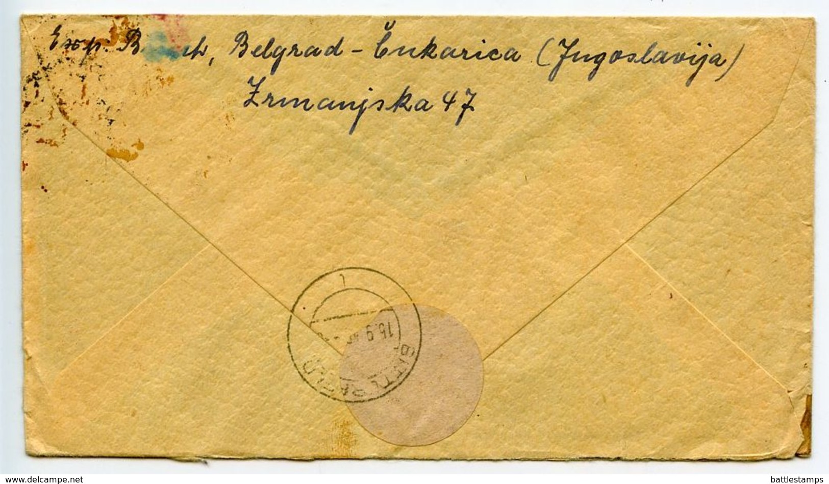 Yugoslavia 1948 Official Cover Beograd To Bitterfeld Germany, Scott O4 Pair - Covers & Documents