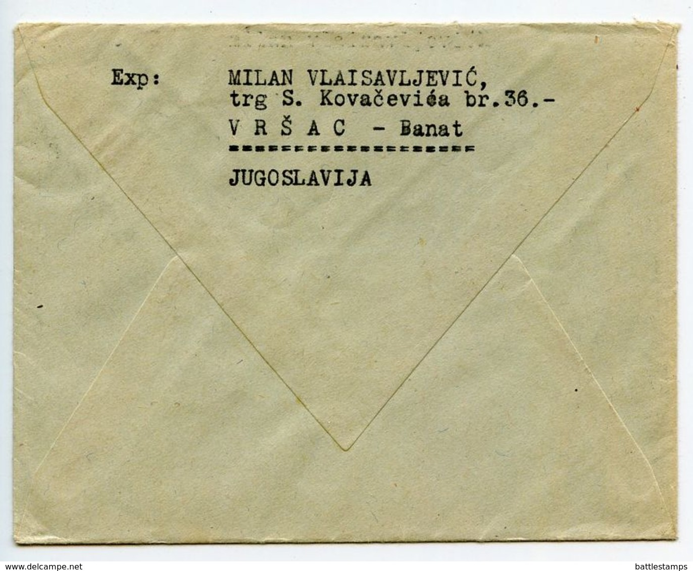 Yugoslavia 1955 Cover Vršac To Epinal France, Scott 402 & 415 - Covers & Documents