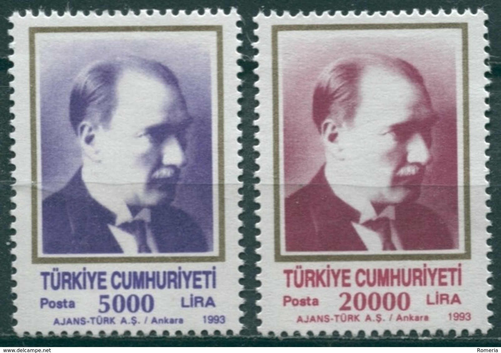 Turquie - 1993 - Yt 2748/2749 - Série Courante - Portraits D'Atatürk - ** - Unused Stamps