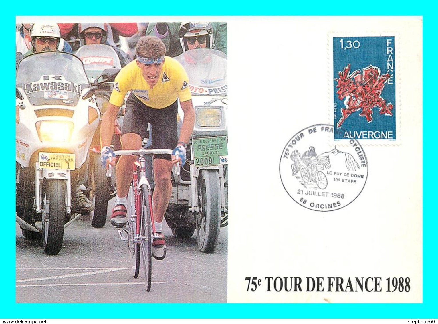 A745 / 167   75e TOUR DE France 1988 - Cyclisme - Cachets Commémoratifs