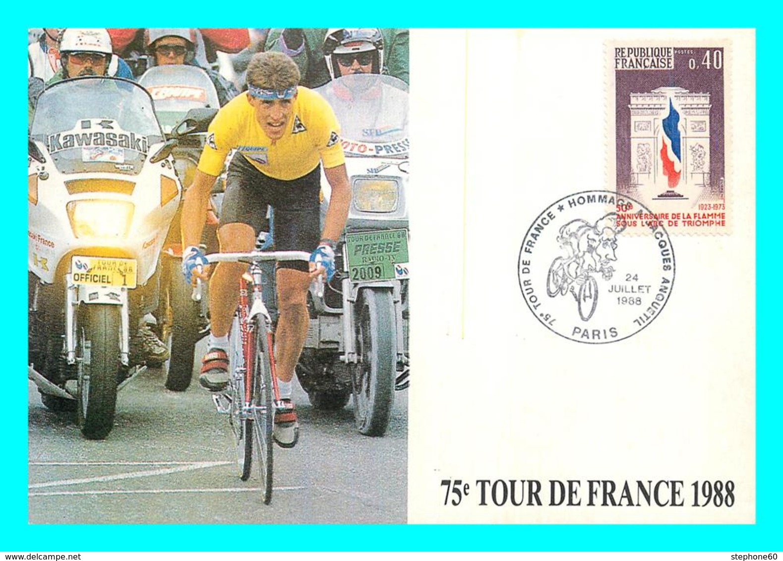 A745 / 171   75e TOUR DE France 1988 - Cyclisme - Cachets Commémoratifs