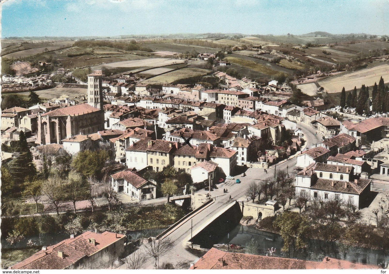 Gers : LOMBEZ : Vue Aérienne Générale Et Pont Sur La Save ( C.p.s.m. - Grand Format ) - Autres & Non Classés