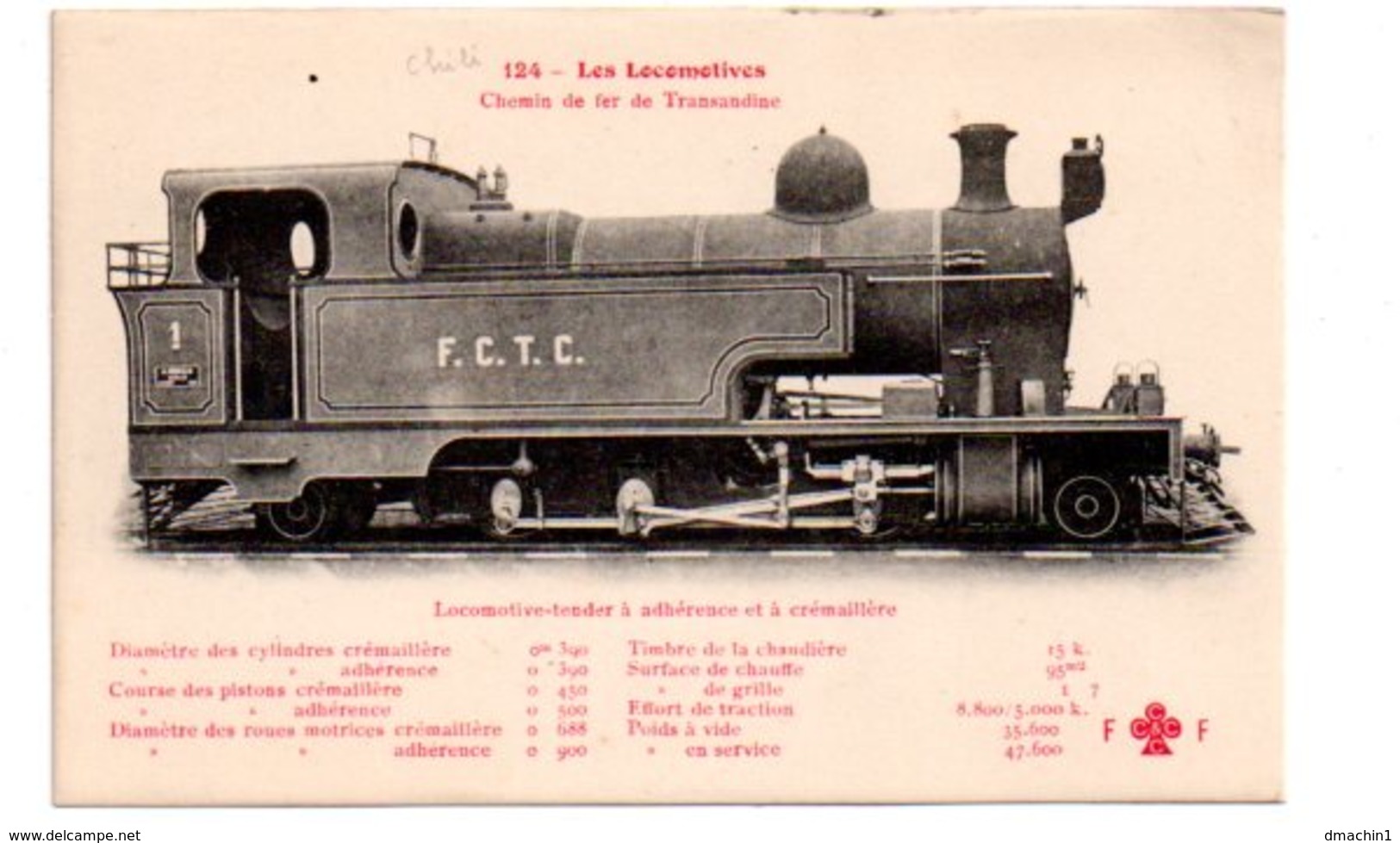 Lot 6-Les Locomotives - Chemin De Fer De Transandine -locomotive Tender à Adhérence - Treinen