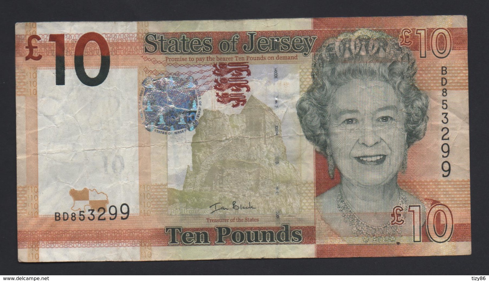 Banconota States Of Jersey, 10 Pounds 2010 (circolata) - Other & Unclassified